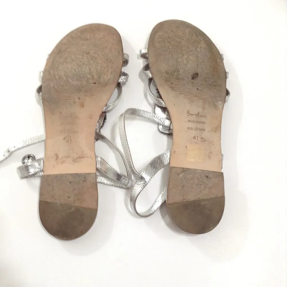 Boden Ankle Strap Gunmetal Bead Sandals Size 41